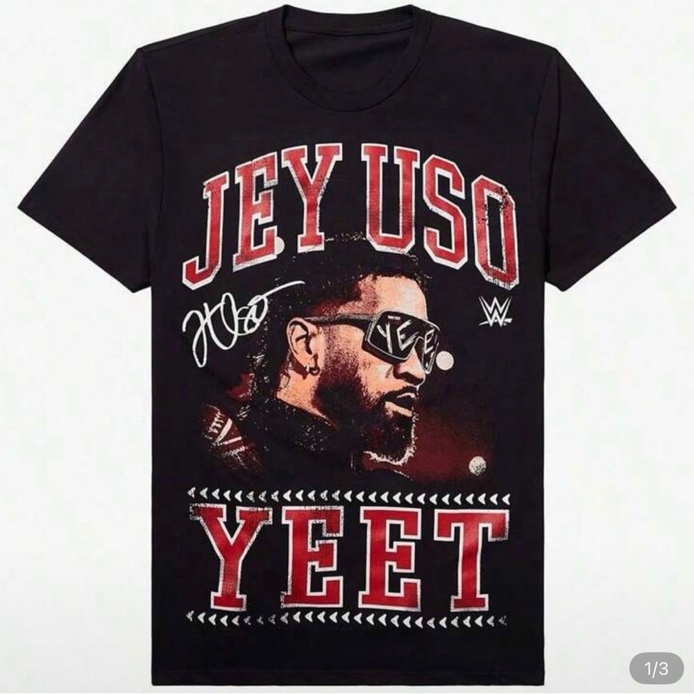 WWE Black and Red Jey Uso Graphic Tee